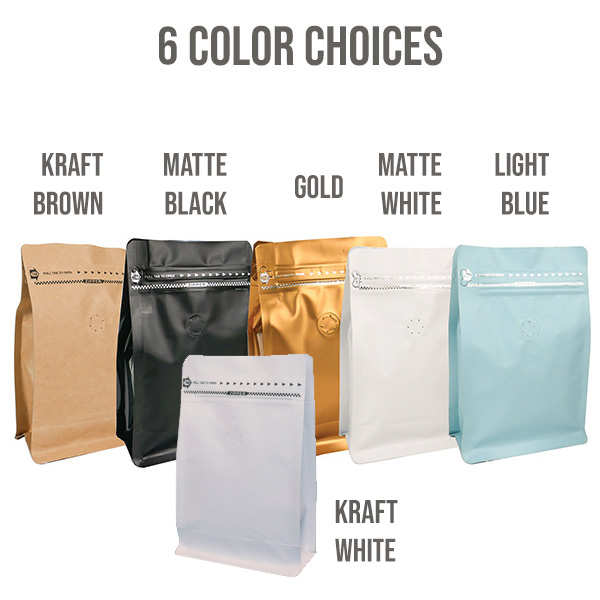 ถุงกาแฟ ซิปข้าง + วาลว์ 250g Side Pocket Zipper Coffee Bag with Valve (Color Choice) - Image 2